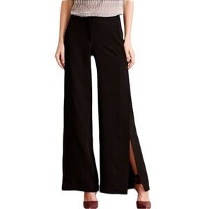 Yoana Baraschi Black Split Front Wide Leg Pants Size 6